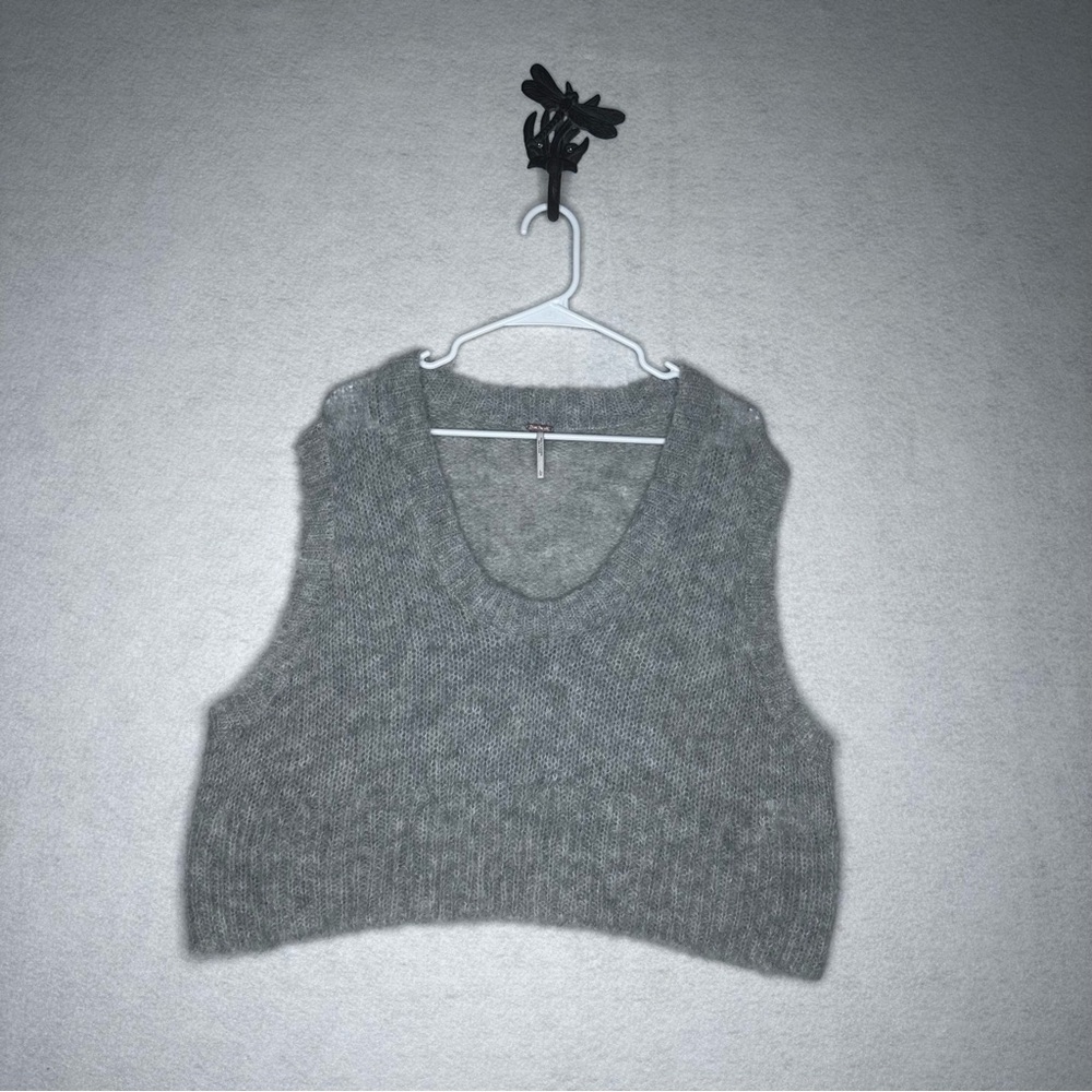 Free People Dream Maker Vest - Light Gray - Size L